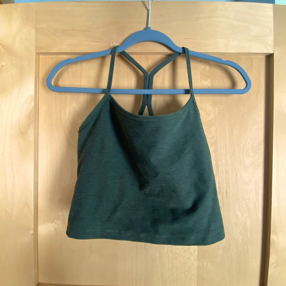 Like New - Spacedye Slim Racerback Cropped Tank - Medium - Forest Green